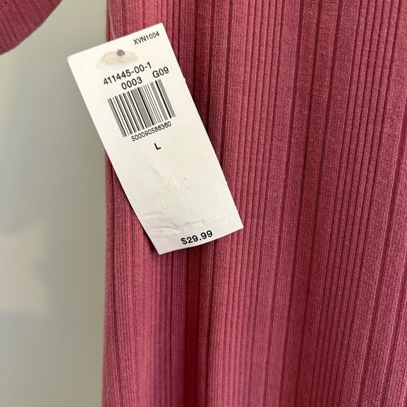 NWT Old Navy Fitted Rib Knit Scoop Back Mini Dress Short Rosebloom Pink - Picture 2 of 5